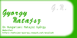 gyorgy matajsz business card